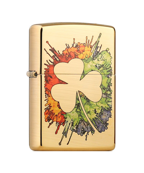 Bật lửa xăng đá Zippo 49125 cỏ 3 lá may mắn