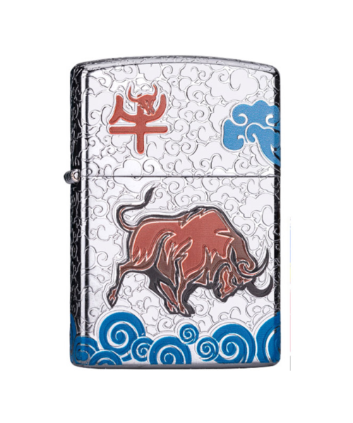 Bật lửa xăng đá Zorro Z92034 khắc con Trâu